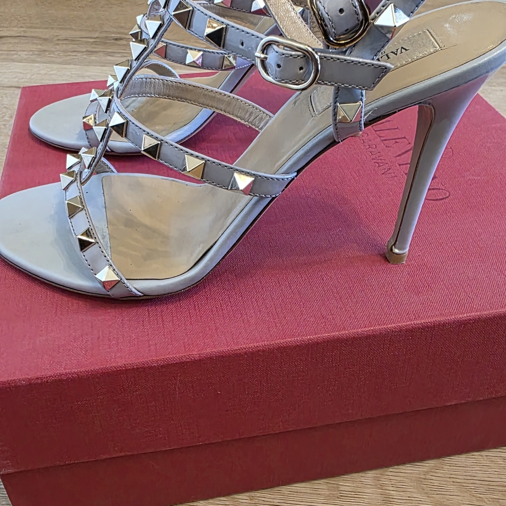 Valentino Garavani Studded Silver Heels - Picture 7 of 9